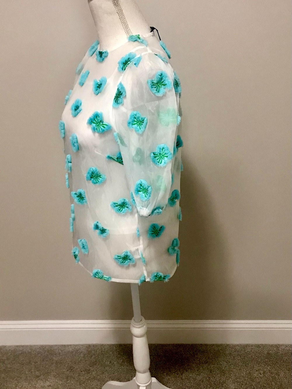 NWT Boutique brand Beulah Blue Mica Sheer Top set - Picture 3 of 8